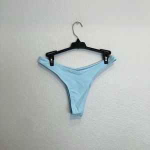 Pastel baby blue high leg cheeky bikini bottoms